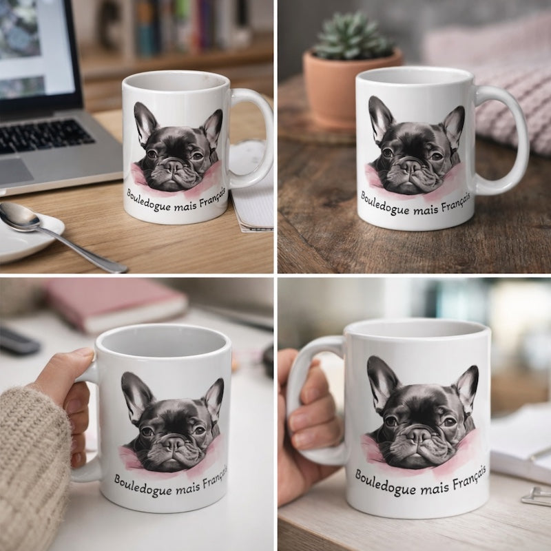Mug Bouledogue Français - "Bouledogue mais Français"