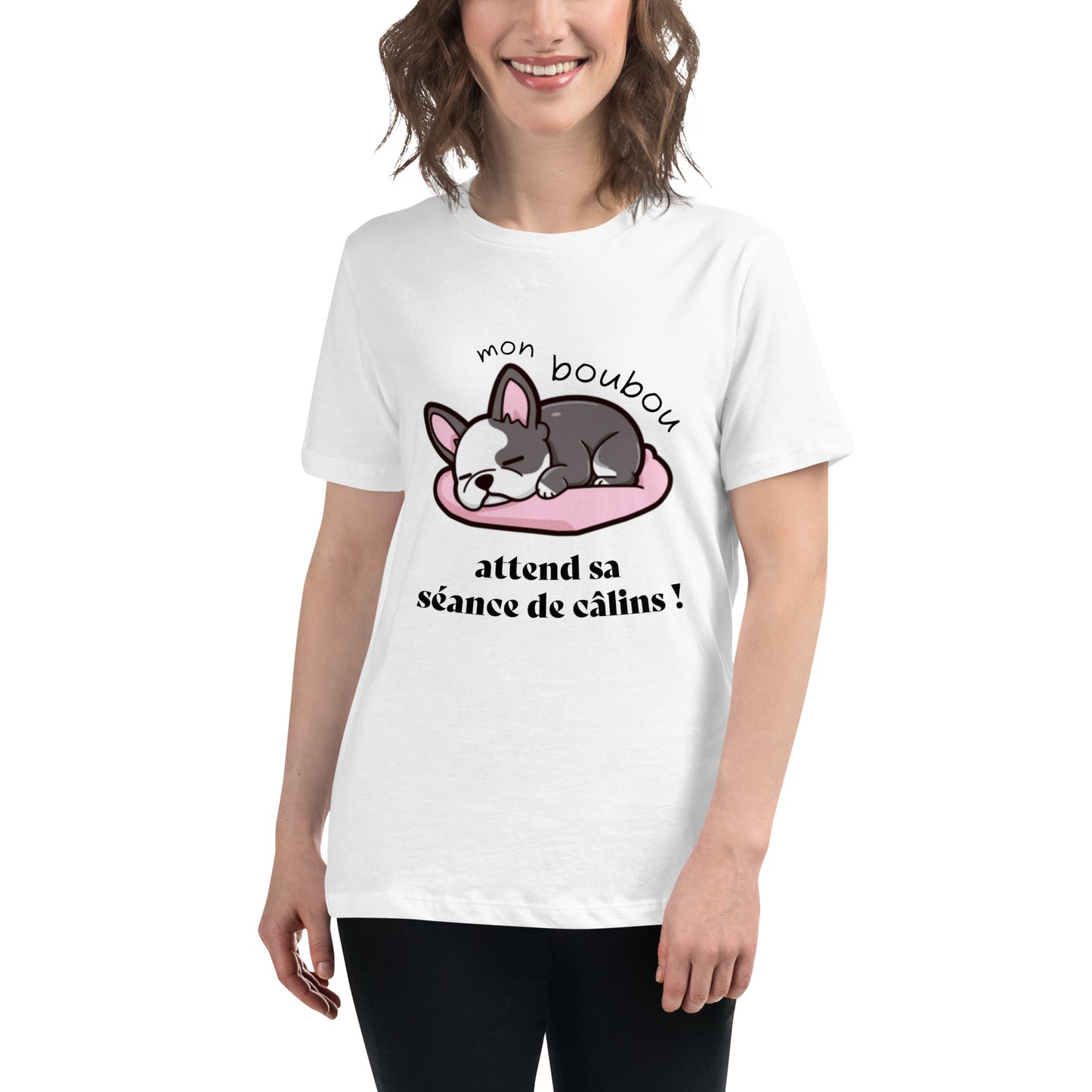T-shirt 'Câlin de Bouledogue' pour Femme