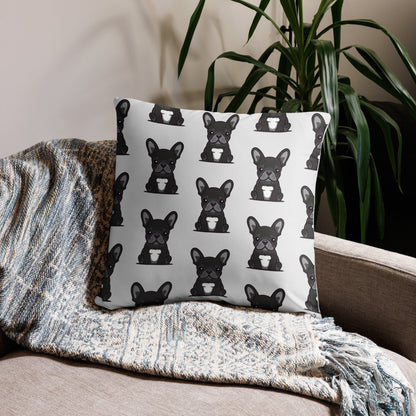 coussin bouledogue francais noir motif