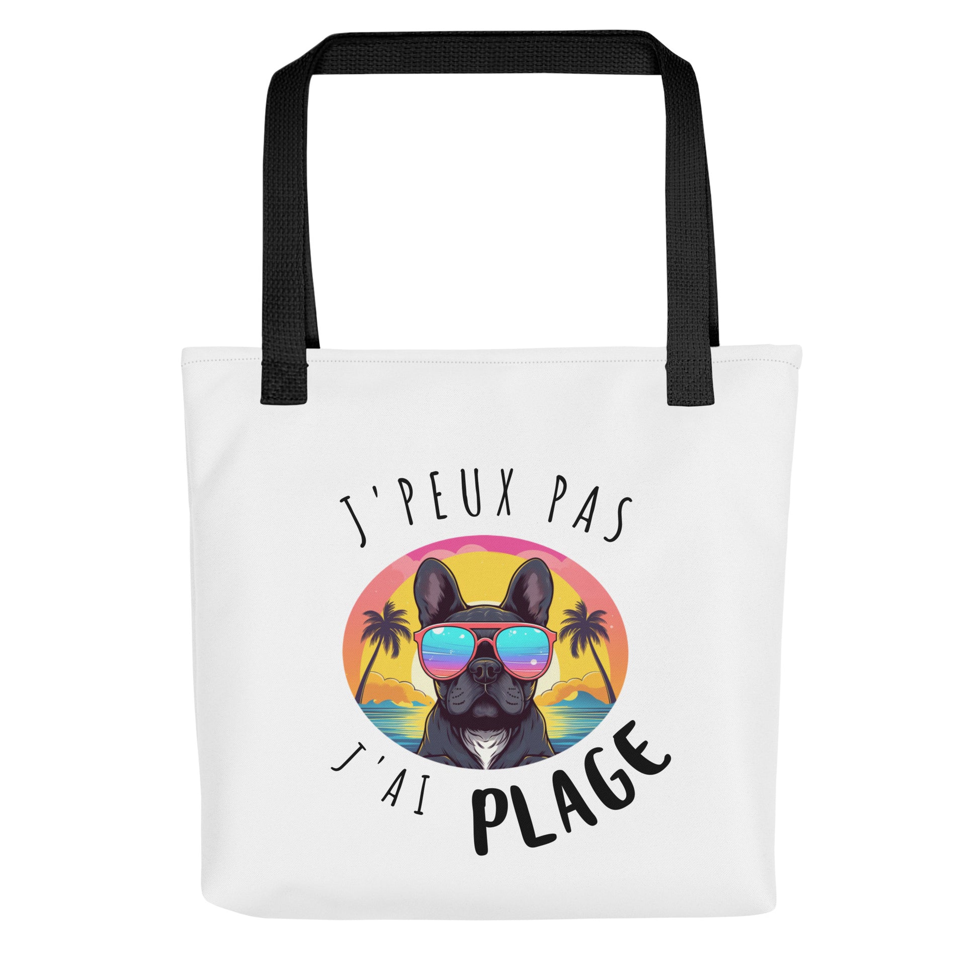 sac bouledogue français jpeux pas j'ai plage