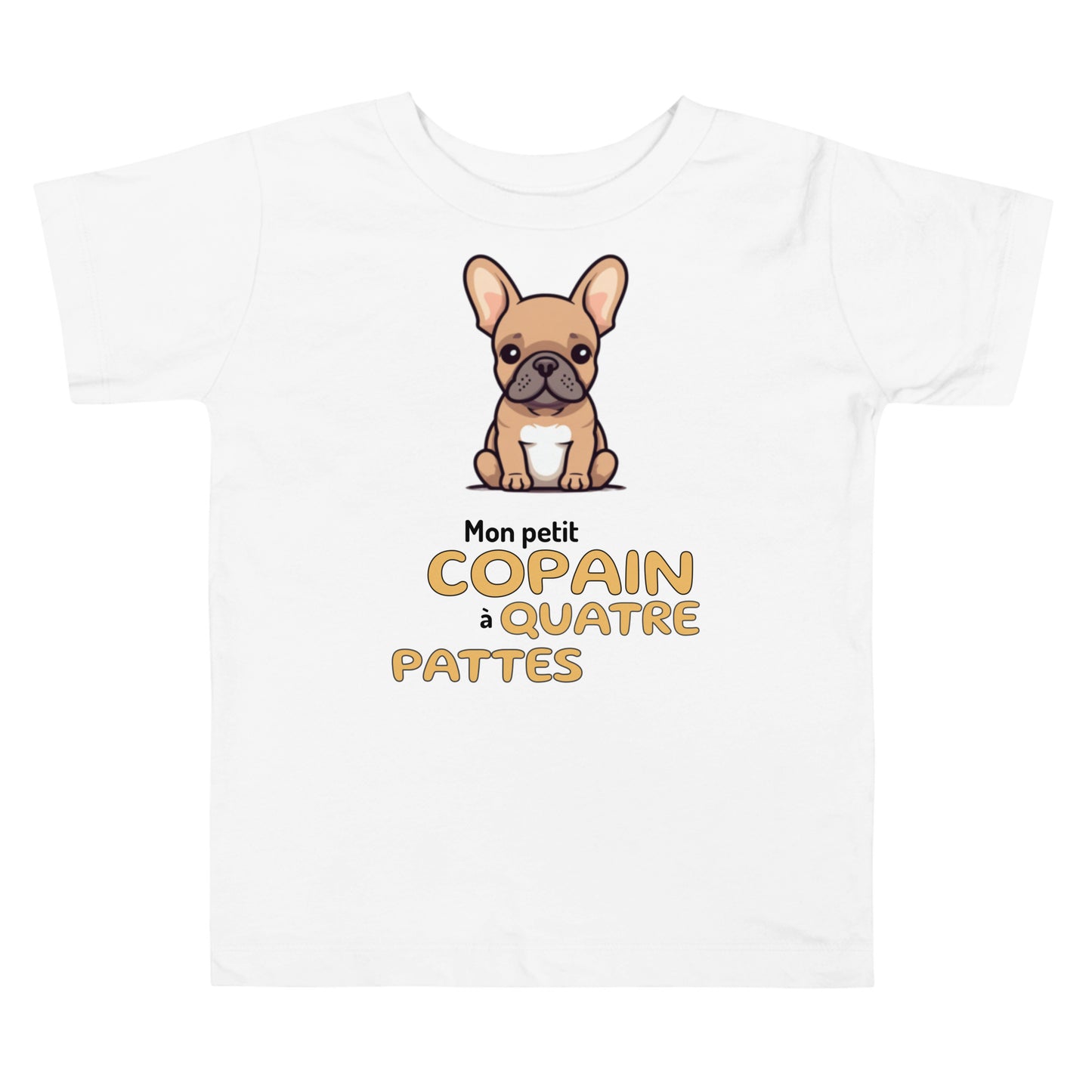 tshirt bouledogue français enfant mon copain à quatre pattes face