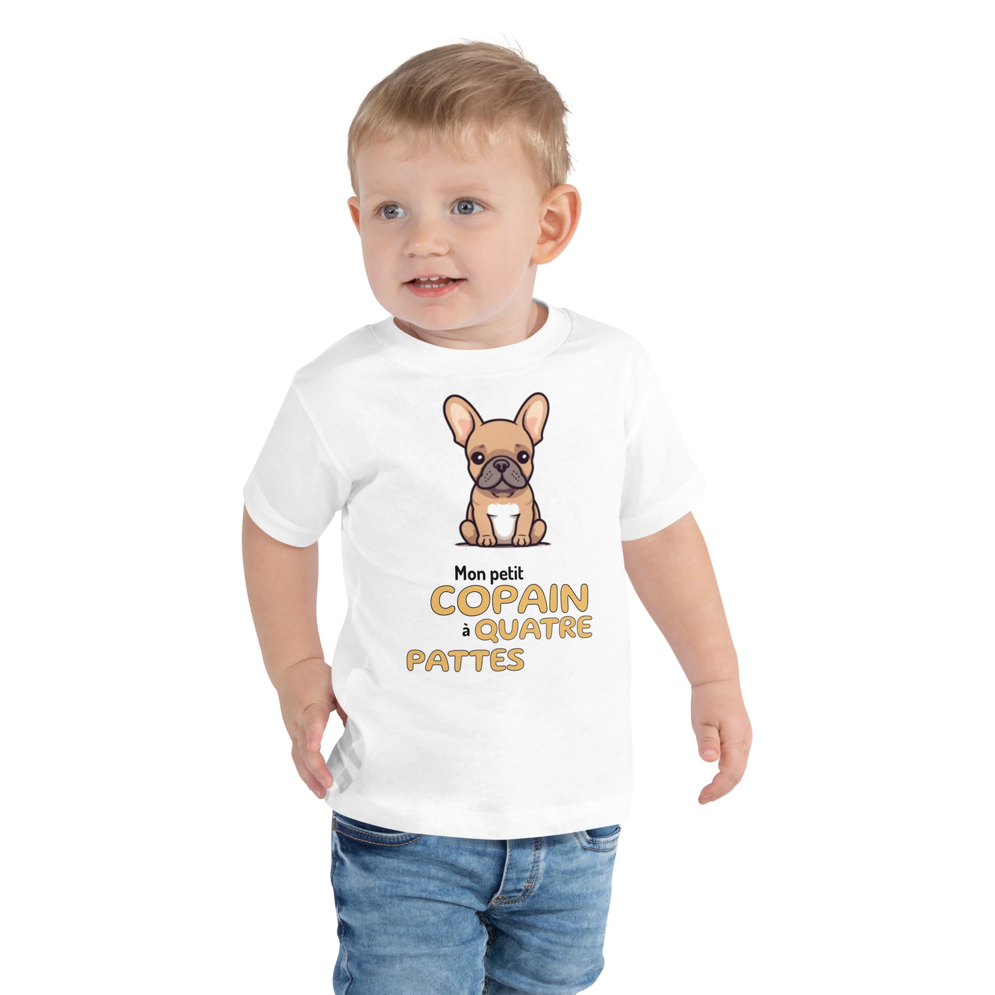 tshirt bouledogue français enfant mon copain à quatre pattes garçon