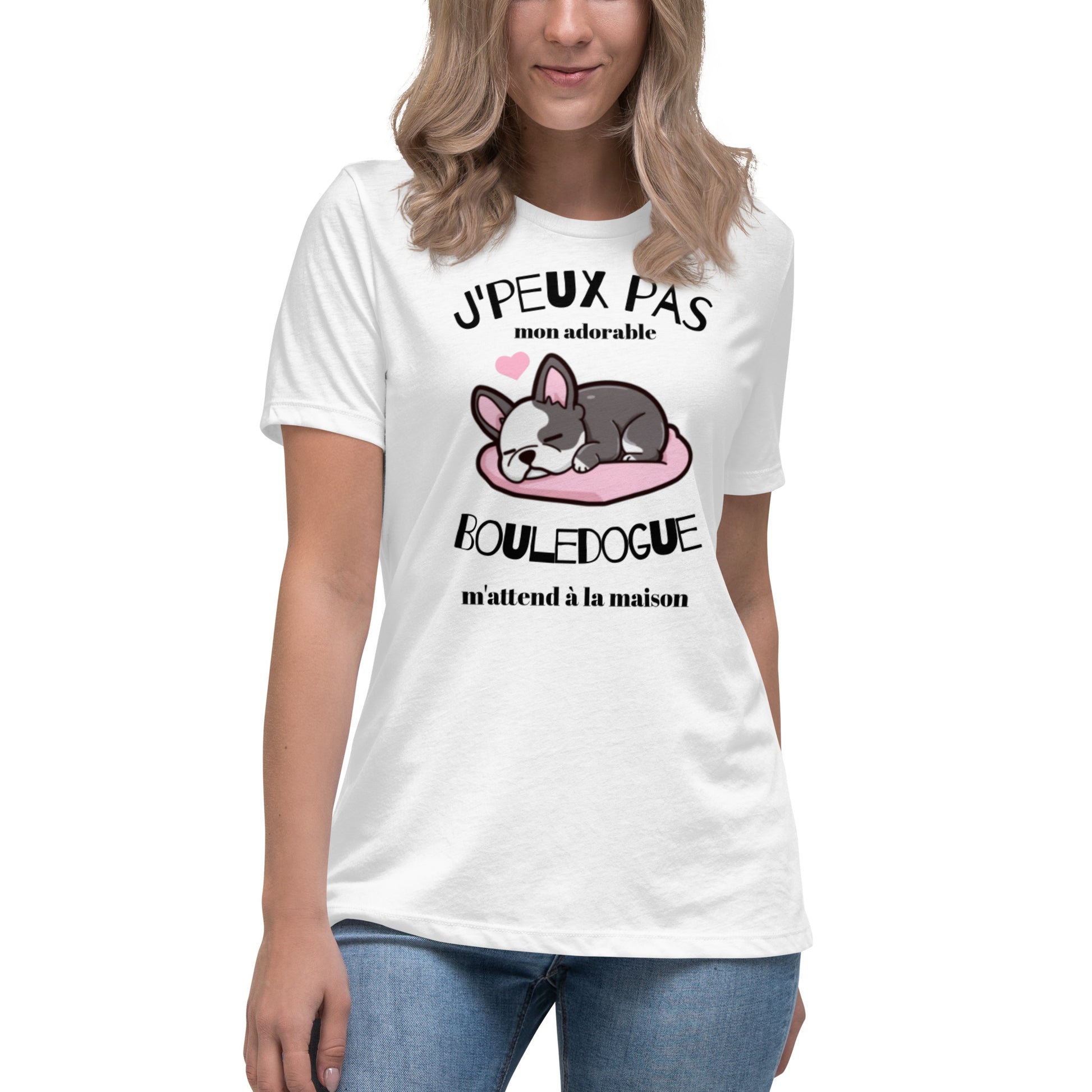 tshirt bouledogue francais j'peux pas mon adorable bouledogue m'attend à la maison